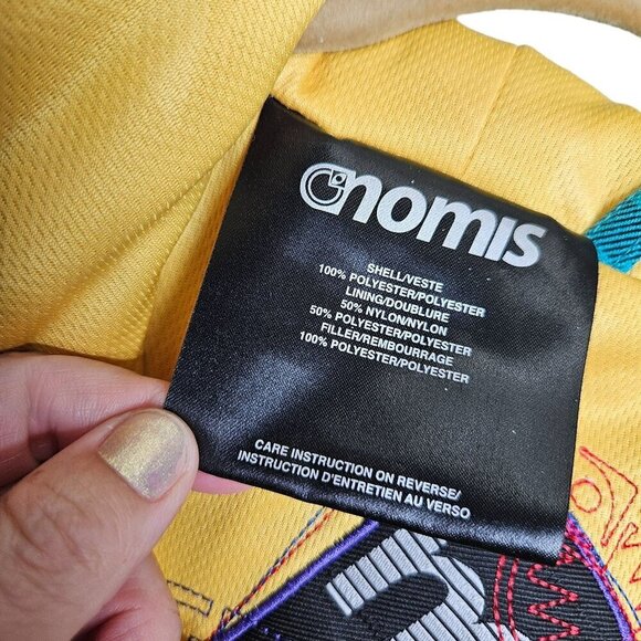 Nomis Women's Striped Hooded snowboarding Jacket Small Yellow & Blue Polyester - Picture 2 of 16